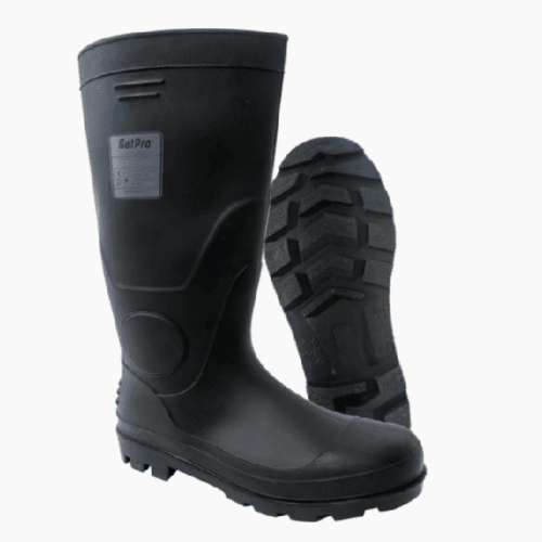 BOTA PVC INDUSTRIAL NEGRA GETPRO CON PUNTA Y PLANTA