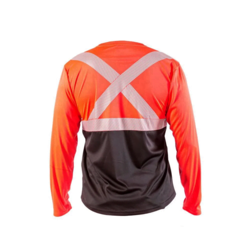 POLERA HW REFLECTIVA MANGA LARGA ROJO NEGRO CON CINTA