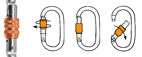 Mosquetón Acero Oval Rosca 28kN O KL-S - Rock Empire