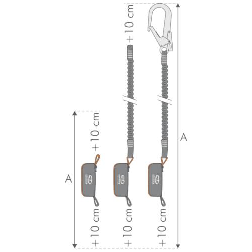 Cola de vida FLEX ABS 140 Combi Y-S Acero Inox 120 cm - CLIMBING TECHNOLOGY