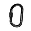 Mosquetón Aluminio Oval Rosca 24kN RockO Screw-Lock (C3-SB) Black - Rock Exotica