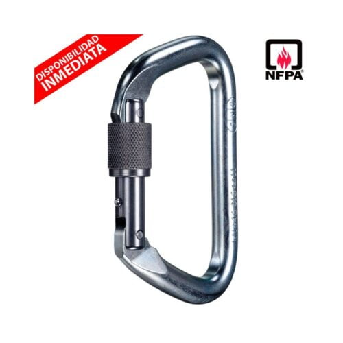 Mosquetón Acero Tipo D Rosca 46kN Large Steel D NFPA - SMC