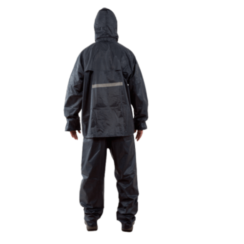 TRAJE ALASKA IMPERMEABLE EJECUTIVO 2 PIEZAS AZUL CON CINTA EN ESPALDA