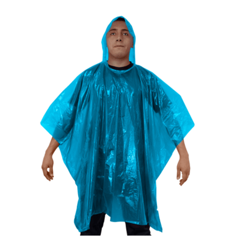 PONCHO DE EMERGENCIA ALASKA BIODEGRADABLE AZUL