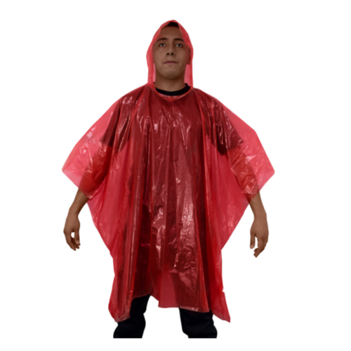 PONCHO DE EMERGENCIA ALASKA BIODEGRADABLE ROJO