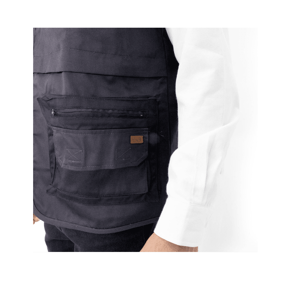 CHALECO GEOLOGO QUEBEC GABARDINA GRIS - Imagen 4